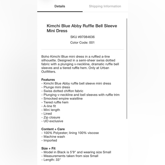 Urban Outfitters Kimchi Blue Abby Ruffle Bell Sleeve Mini Dress - Picture 4 of 8